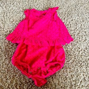 Ralph Lauren pink one piece jump suit, size 3 month